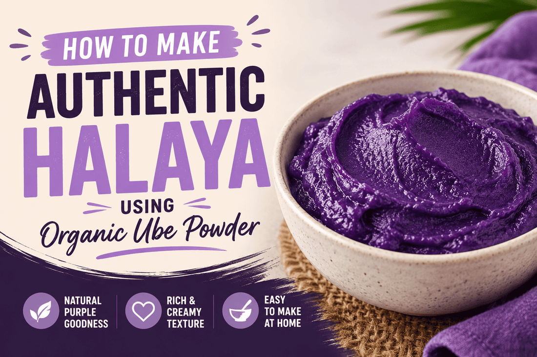 Halaya autêntica com pó de ube biológico