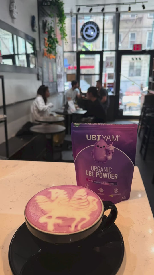Ube latte art