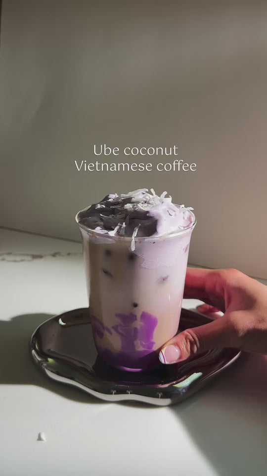 Coconut ube latte