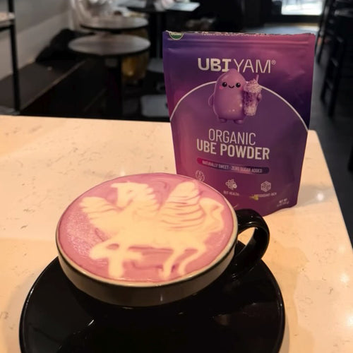 Ube latte art