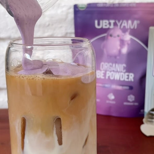 Iced ube latte